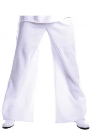 Disco Flares Mens White Costume Pants