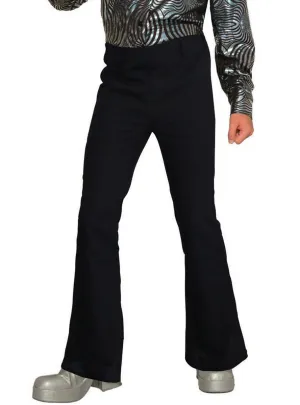Disco Mens Black Flared 1970s Costume Pants