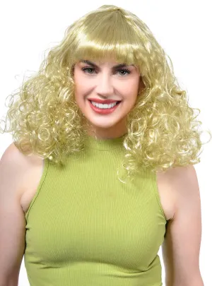 Disco Star Womens Curly Blonde 70s Costume Wig