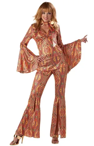 Discolicious Diva Womens 1970s Fancy Dress Costume