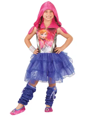 Disney Frozen Girls Hooded Anna Costume Dress