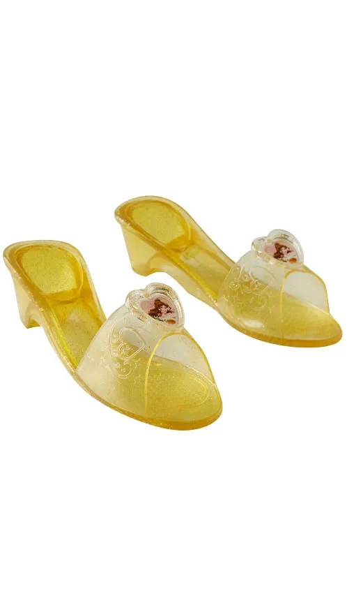Disney Princess Belle Girls Golden Glitter Costume Shoes