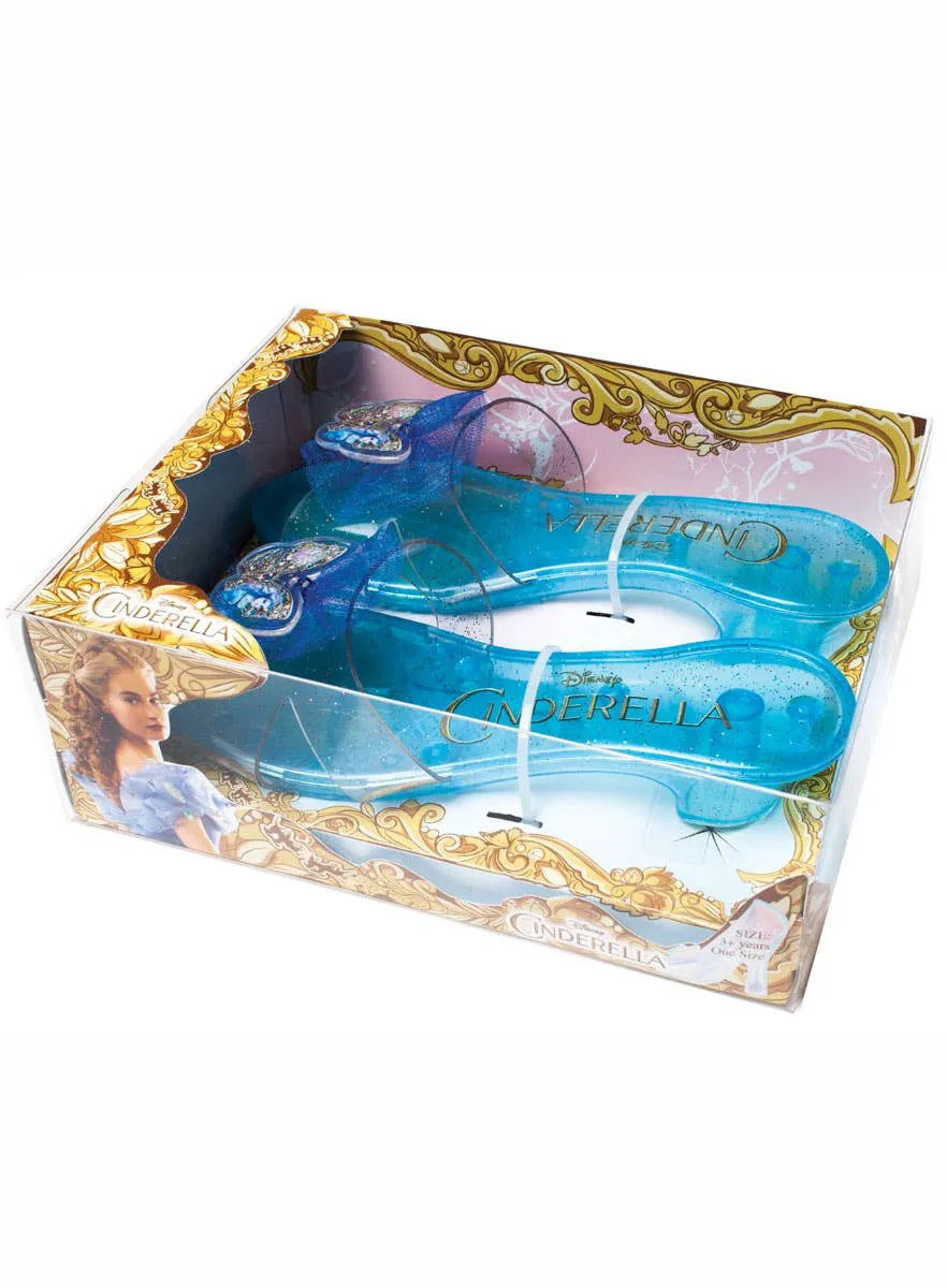Disney Princess Girls Blue Glitter Cinderella Costume Shoes
