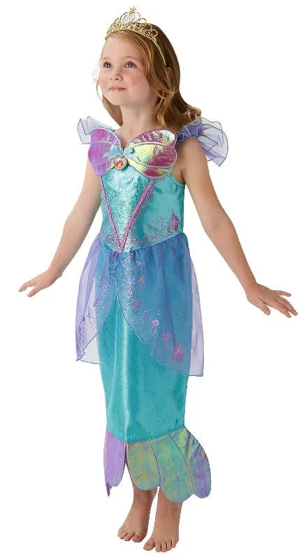 Disney Princess Girls Deluxe Little Mermaid Ariel Fancy Dress Costume