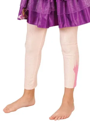 Disney Princess Rapunzel Girls Pink Glitter Footless Tights