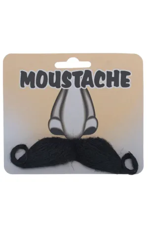 Distinguished Gentleman Curled Black Stick On Moustache