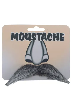 Distinguished Pointed Grey Stick-on Costume Moustache