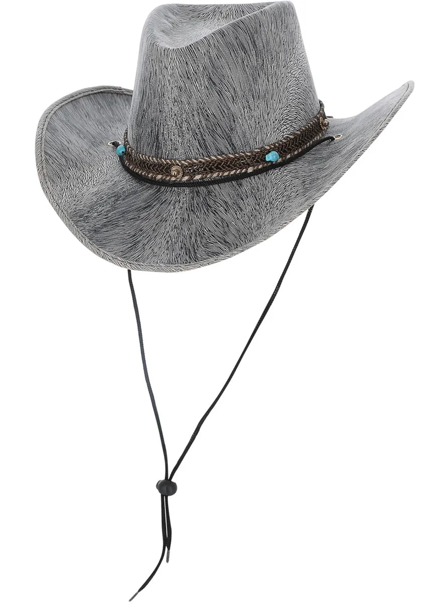 Distressed Look Grey Western Cowboy Hat