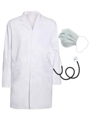 Doctor Lab Coat and Stethoscope Adults Costume Set