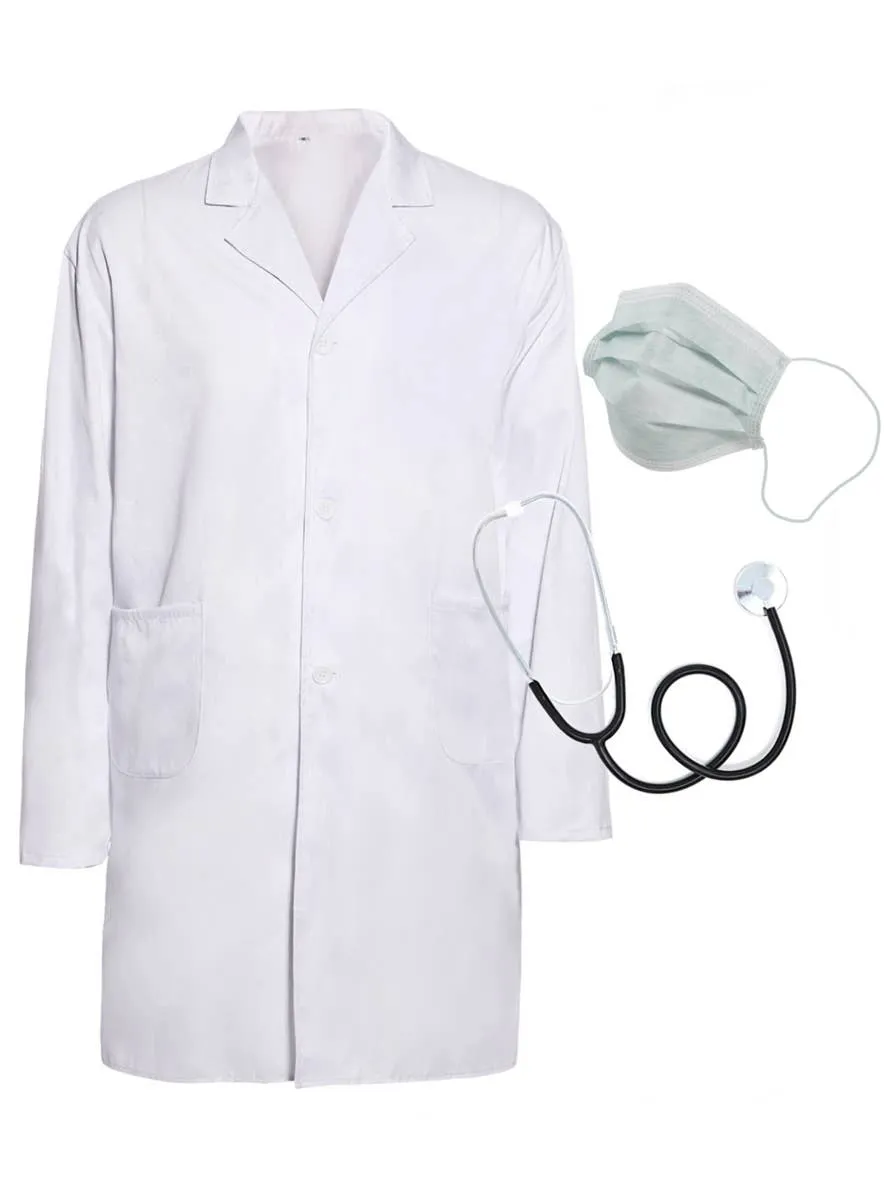 Doctor Lab Coat and Stethoscope Adults Costume Set