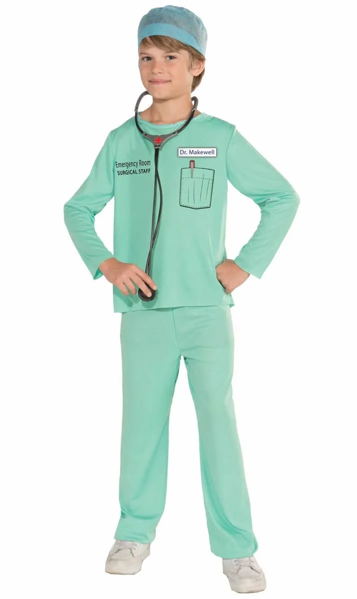 Doctor Makewell Boys Surgical Scrubs Costume