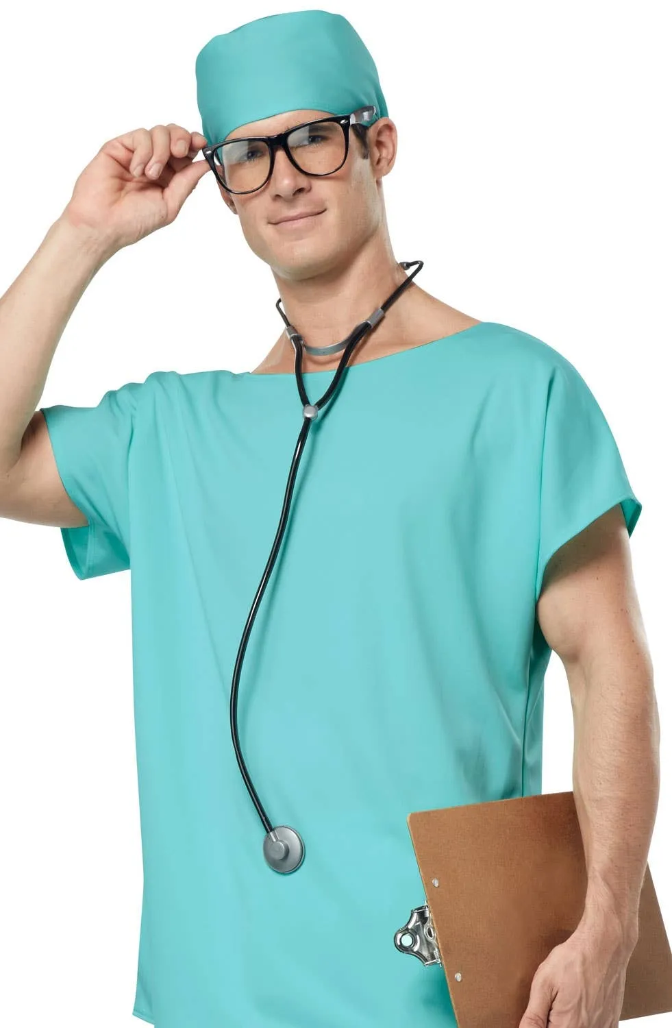 Doctor Scrubs Mens Green Surgeon Costume