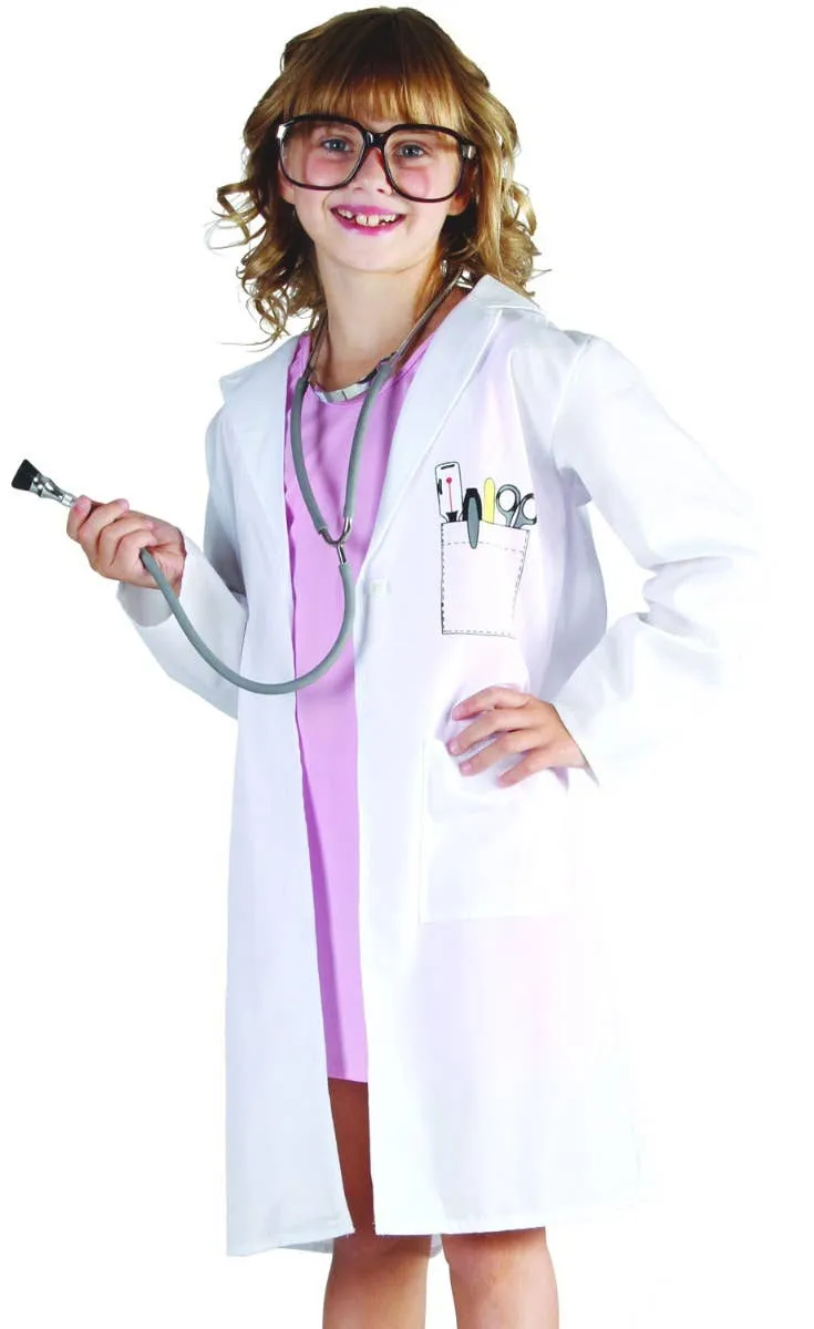Doctor's White Lab Coat Girls Occupation Dress Up Costume