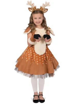 Doe the Deer Girls Deluxe Christmas Reindeer Costume