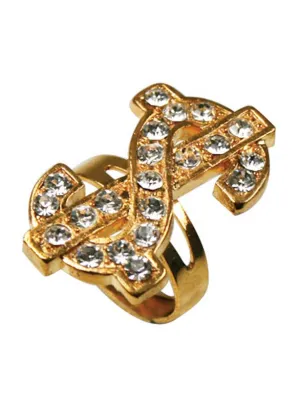 Dollar Sign Novelty Gold Costume Ring