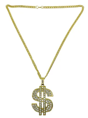Dollar Sign Pimp Gold Costume Necklace