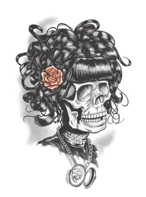 Doris The Dead Gothic Temporary Tattoo Costume Accessory