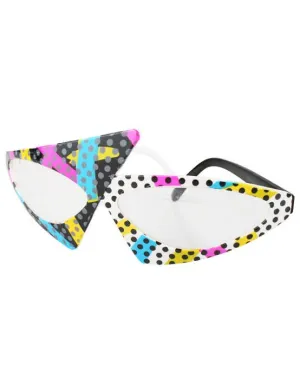 Dotted Angular 1980s Costume Glasses