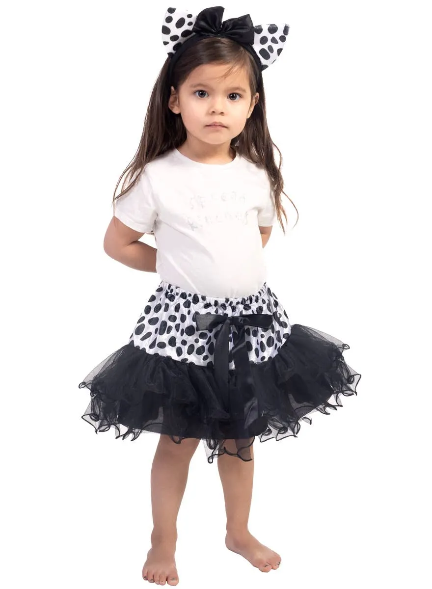 Dotty Dalmatian Toddler Girls Tutu and Ears Costume Set