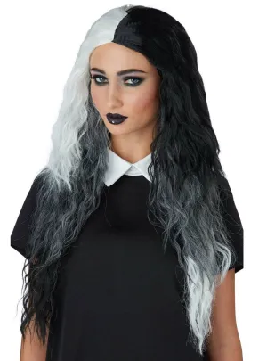 Double Dare Womens Black White and Grey Costume Wig
