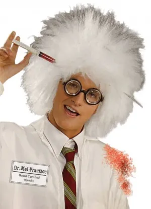 Dr. Mel Practice Mens Scientist Costume Wig