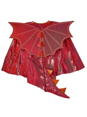 Dragon Boys Red Deluxe Costume Cape With Tail And Wings