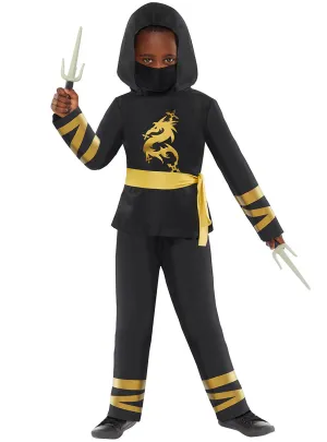 Dragon Ninja Boys Black And Gold Japanese Costume