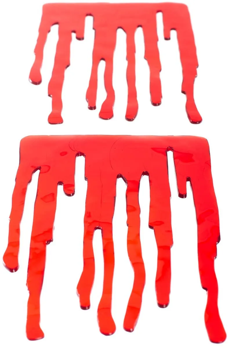 Dripping Blood Red Gel Halloween Window Clings