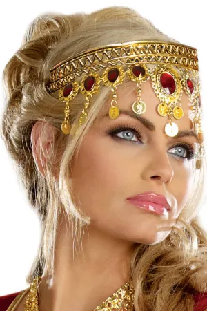 Dripping Rubies and Gold Coin Costume Headpiece