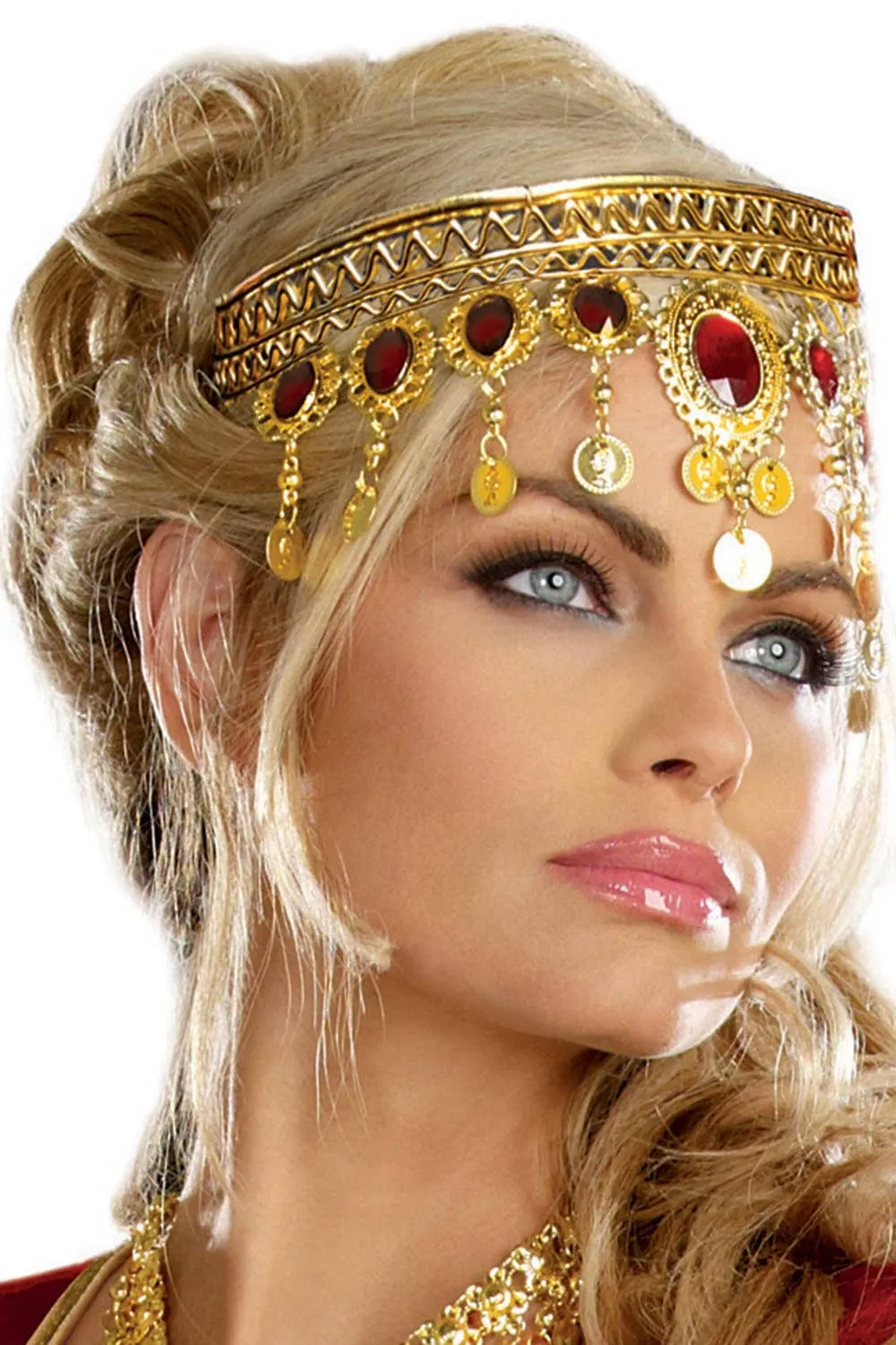 Dripping Rubies and Gold Coin Costume Headpiece