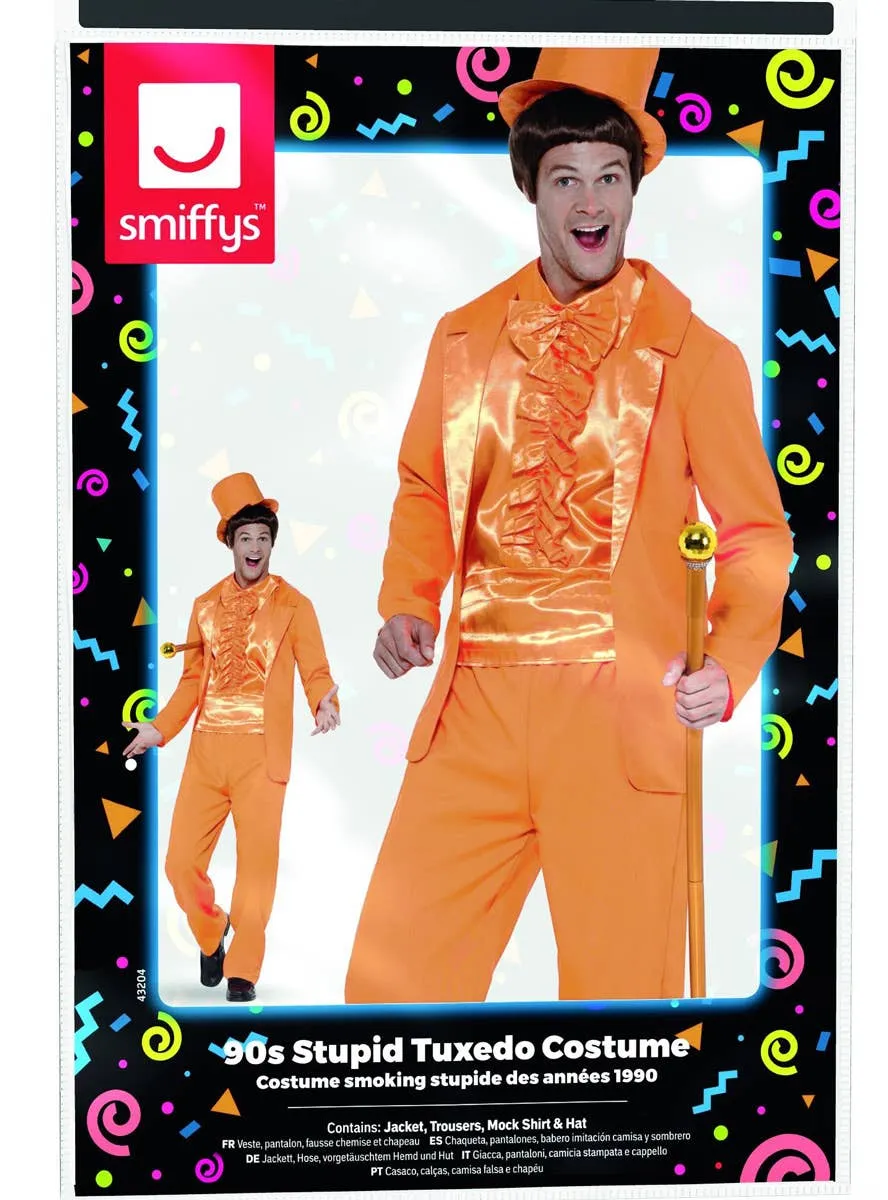 Dumb and Dumber Orange Tuxedo Mens 90s Costume