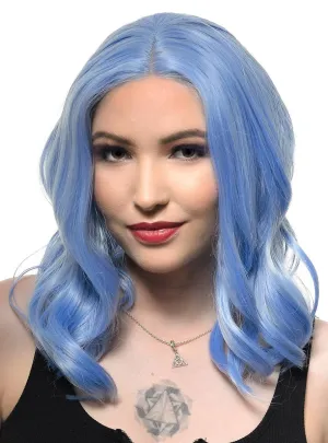 Dusty Blue Loose Waves Mid-Length Lace Front Fashion Wig