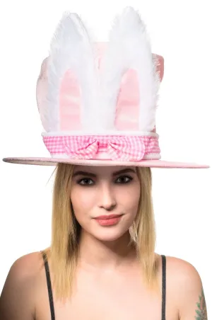 Easter Plush Pink Top Hat With Bunny Ears
