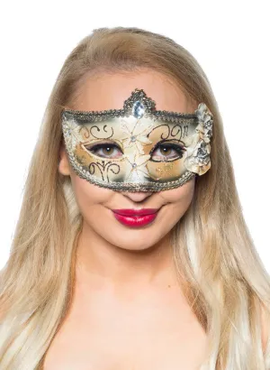 Edwardian Black and Ivory Adults Masquerade Mask
