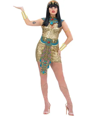 Egyptian Goddess Sexy Plus Size Womens Gold Cleopatra Costume