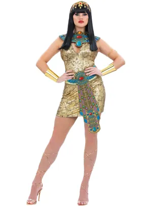 Egyptian Goddess Sexy Womens Gold Cleopatra Costume
