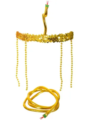 Egyptian Gold Snake Headpiece and Arm Wrap Set