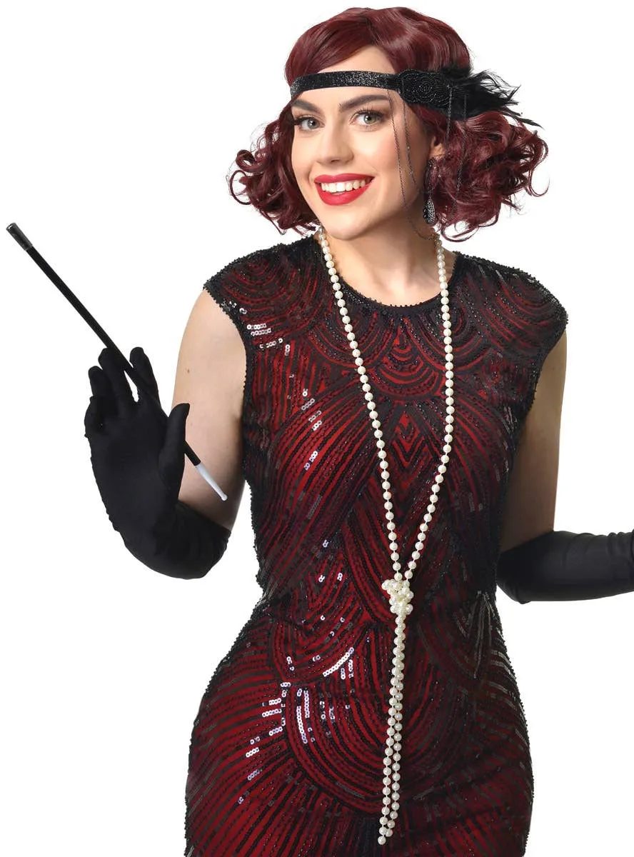Elegant Black Deluxe 4 Piece 1920s Gatsby Accessory Set