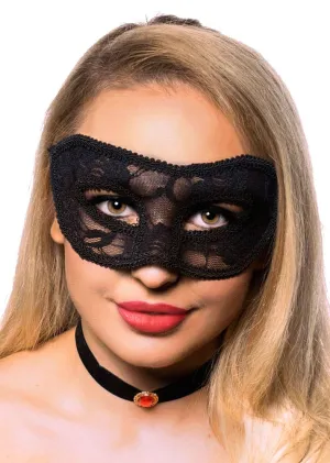 Elegant Black Transparent Lace Masquerade Mask