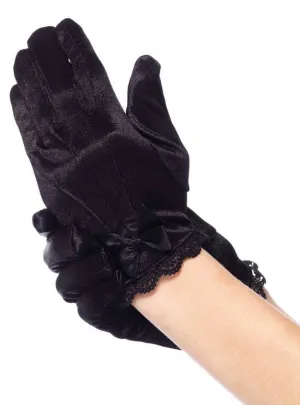 Elegant Black Victorian Girls Lace Gloves