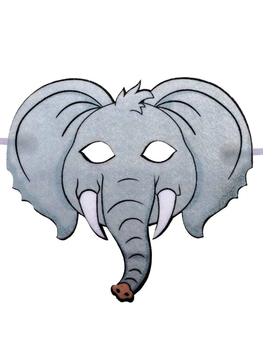 Elephant Print Kids Fabric Mask Costume Accessory