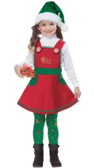 Elf In Charge Toddler Girls Christmas Fancy Dress Costume