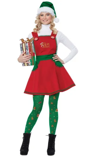 Elf in Charge Womens Fancy Dress Christmas Costume