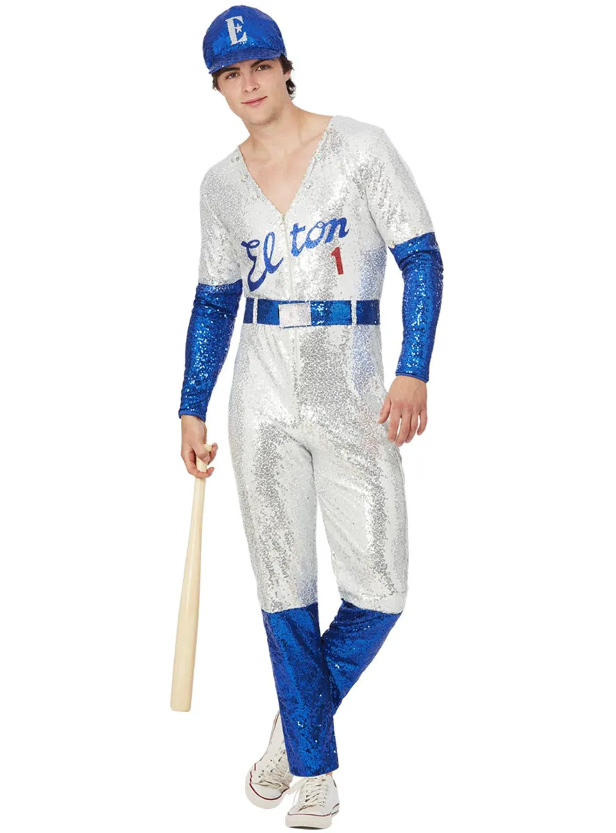 Elton John Deluxe Sequined Mens Baseball Costume