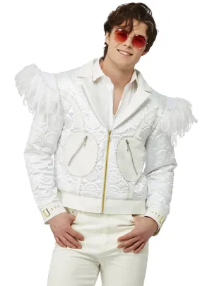 Elton John White Feather Mens Costume Jacket