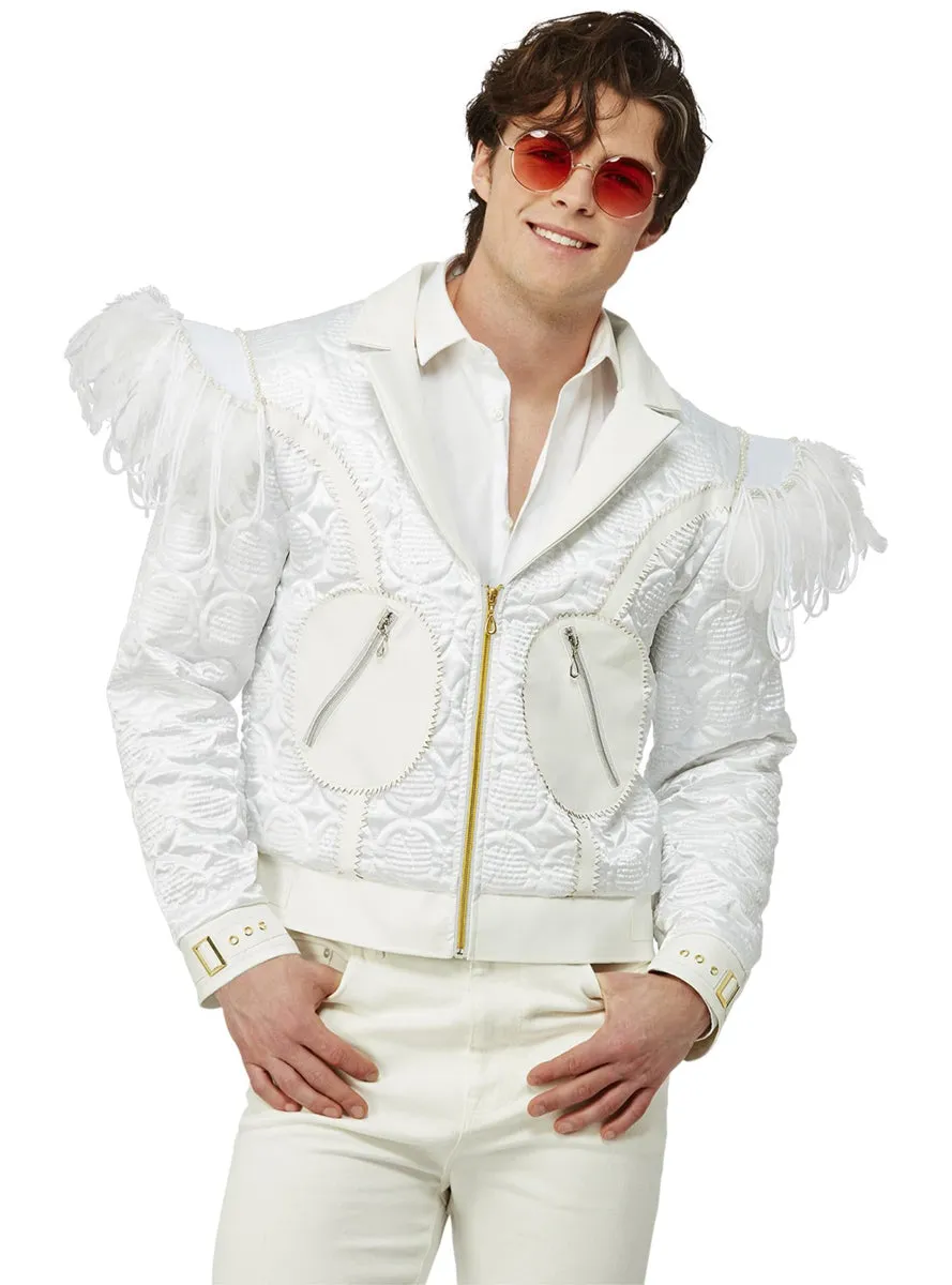 Elton John White Feather Mens Costume Jacket