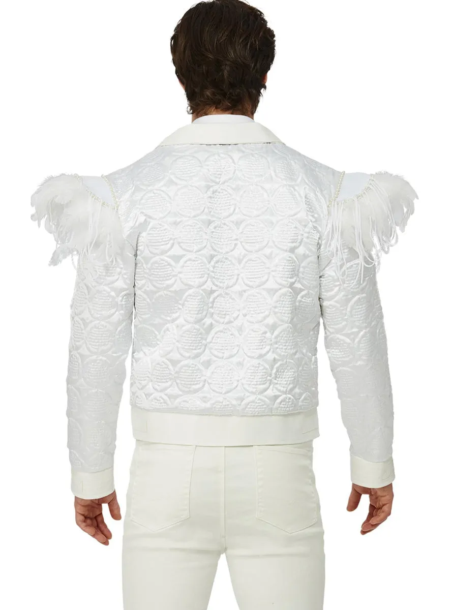 Elton John White Feather Mens Costume Jacket