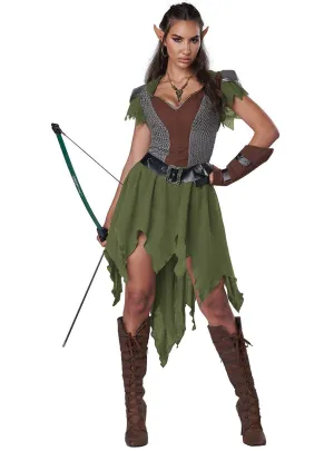 Elven Archer Womens Medieval Hunter Costume