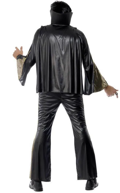 Elvis Lives Mens Black Dress Up Costume