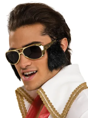 Elvis Presley Gold Glasses with Attached Sideburns